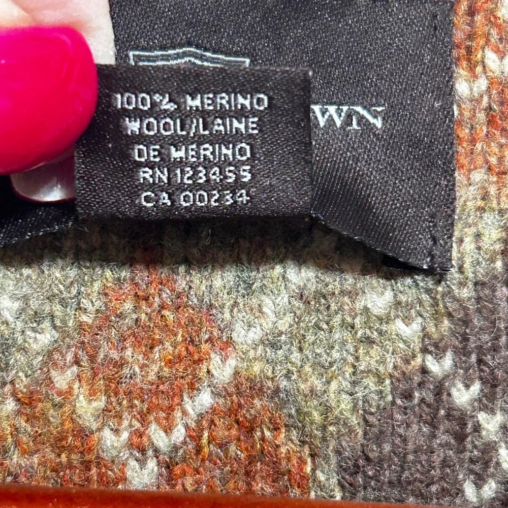 Black Brown 1826 Men M Merino Wool Sweater Rust Brown Lightweight Pullover